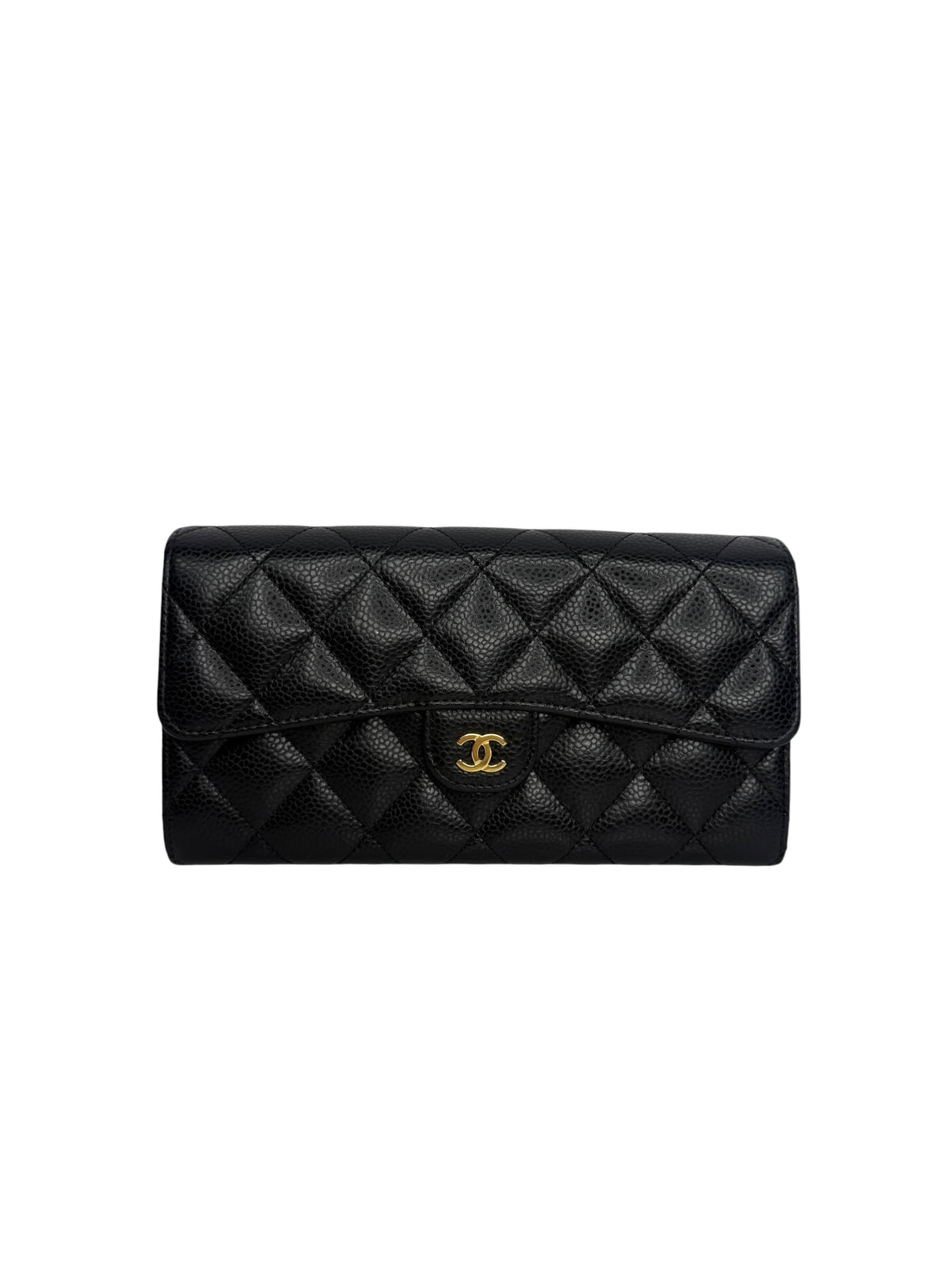 Chanel Classic Flap Wallet GHW Black T8890