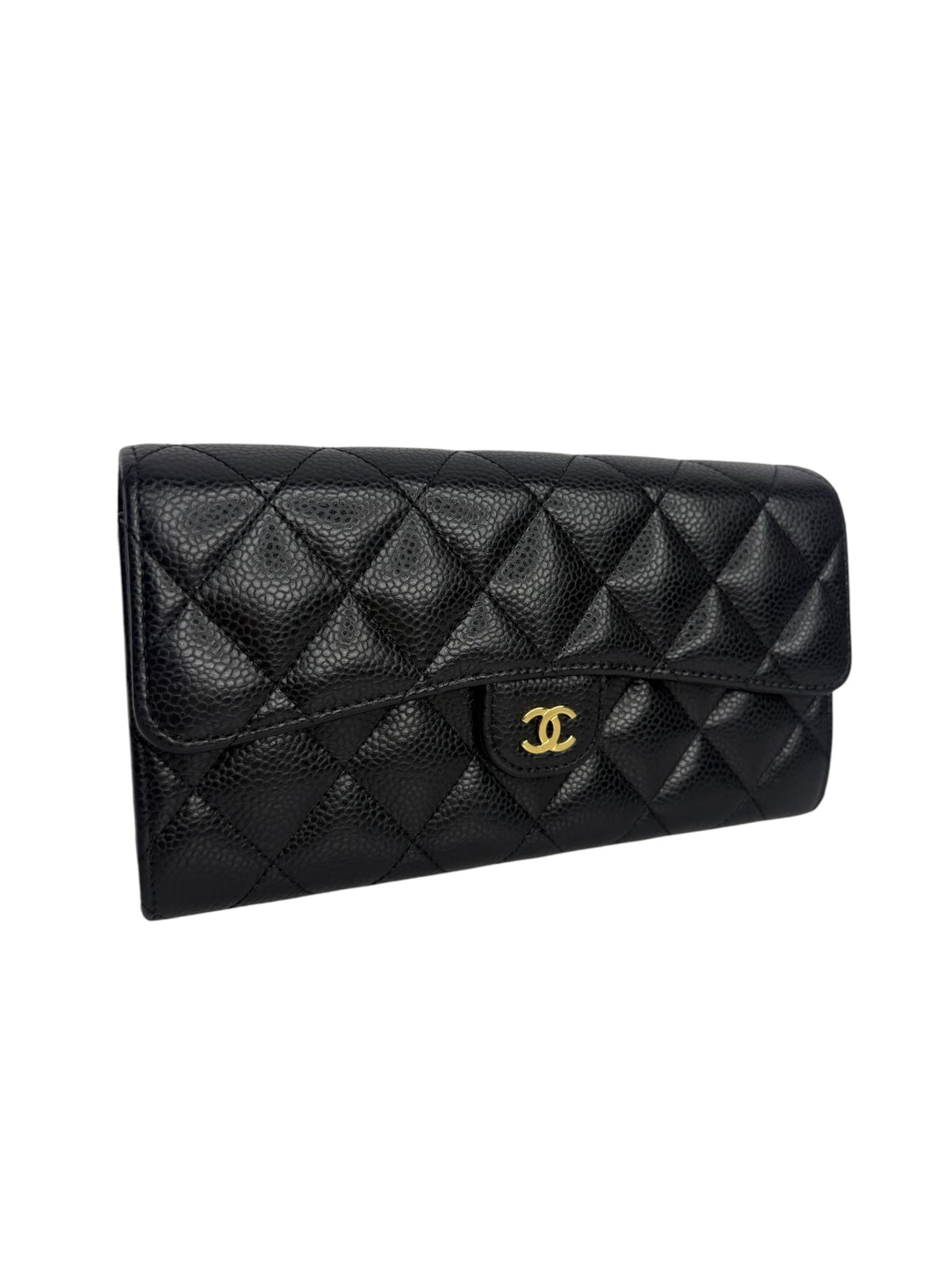 Chanel Classic Flap Wallet GHW Black T8890