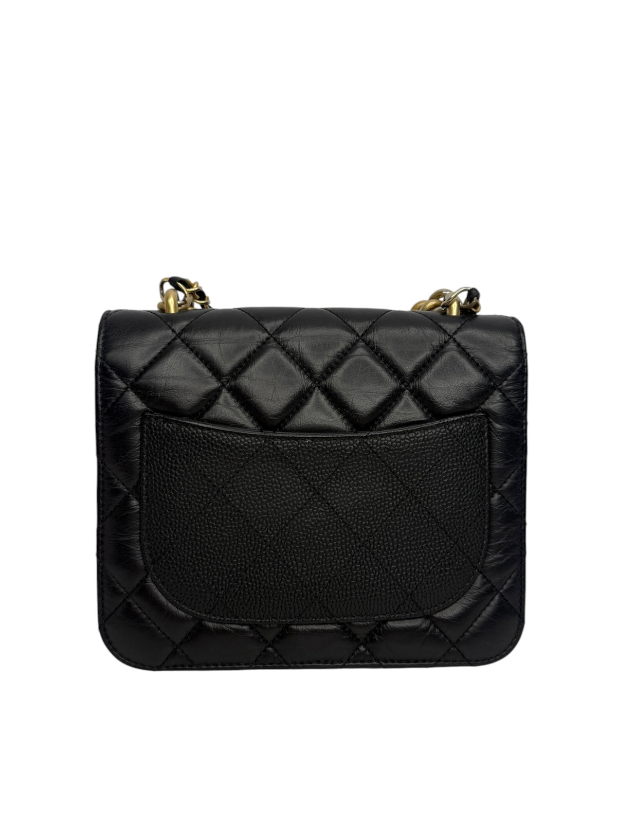 Chanel Black Quilted Chain Handle Flap Bag T9009
