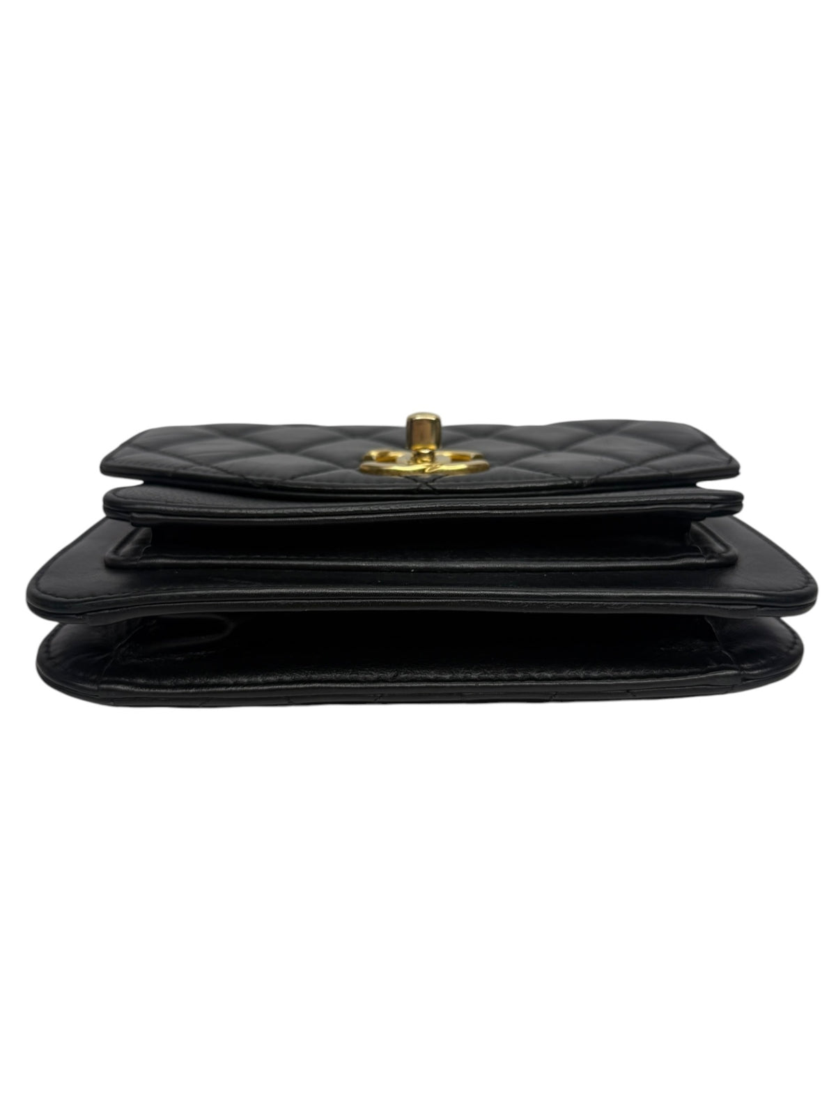 Chanel Black Quilted Chain Handle Flap Bag T9009