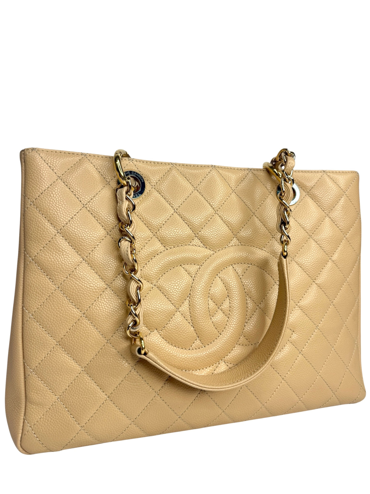 Chanel Beige Caviar Grand Shopping Tote GHW T8978