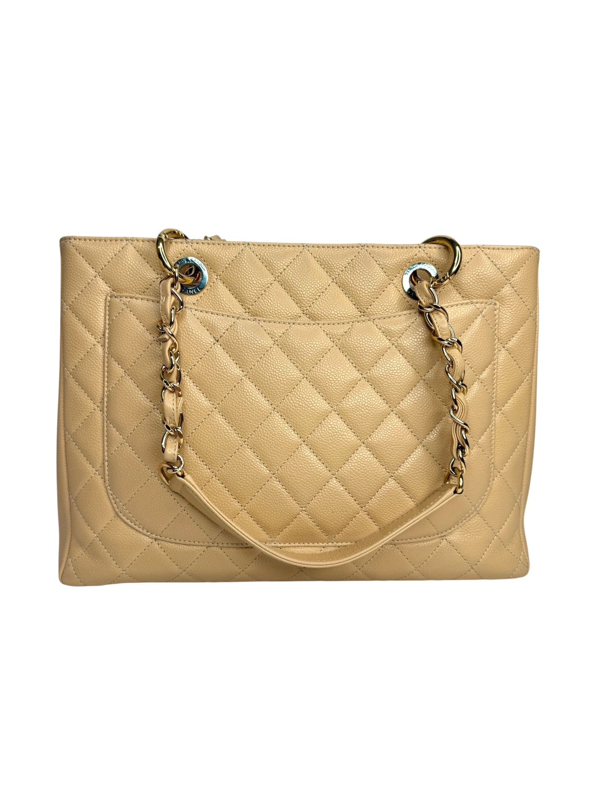 Chanel Beige Caviar Grand Shopping Tote GHW T8978