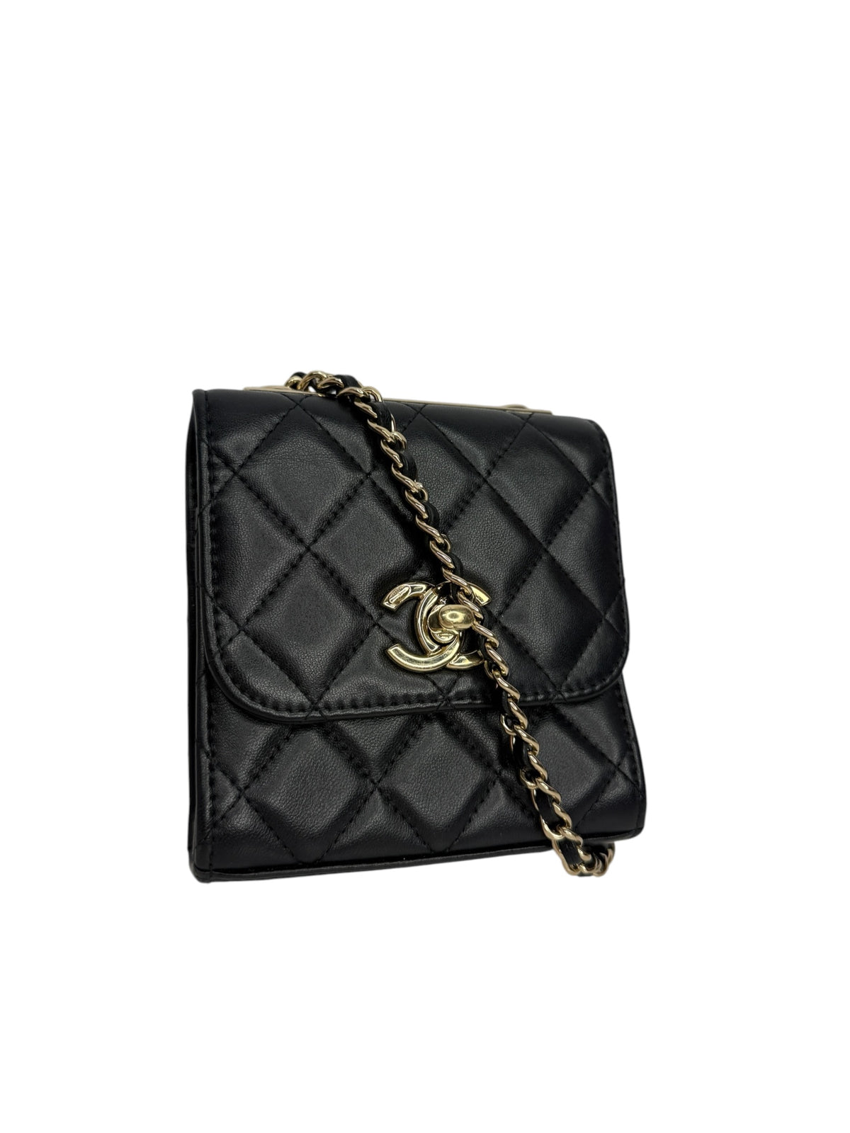 Chanel Black Lambskin Micro Trendy Crossbody T8983