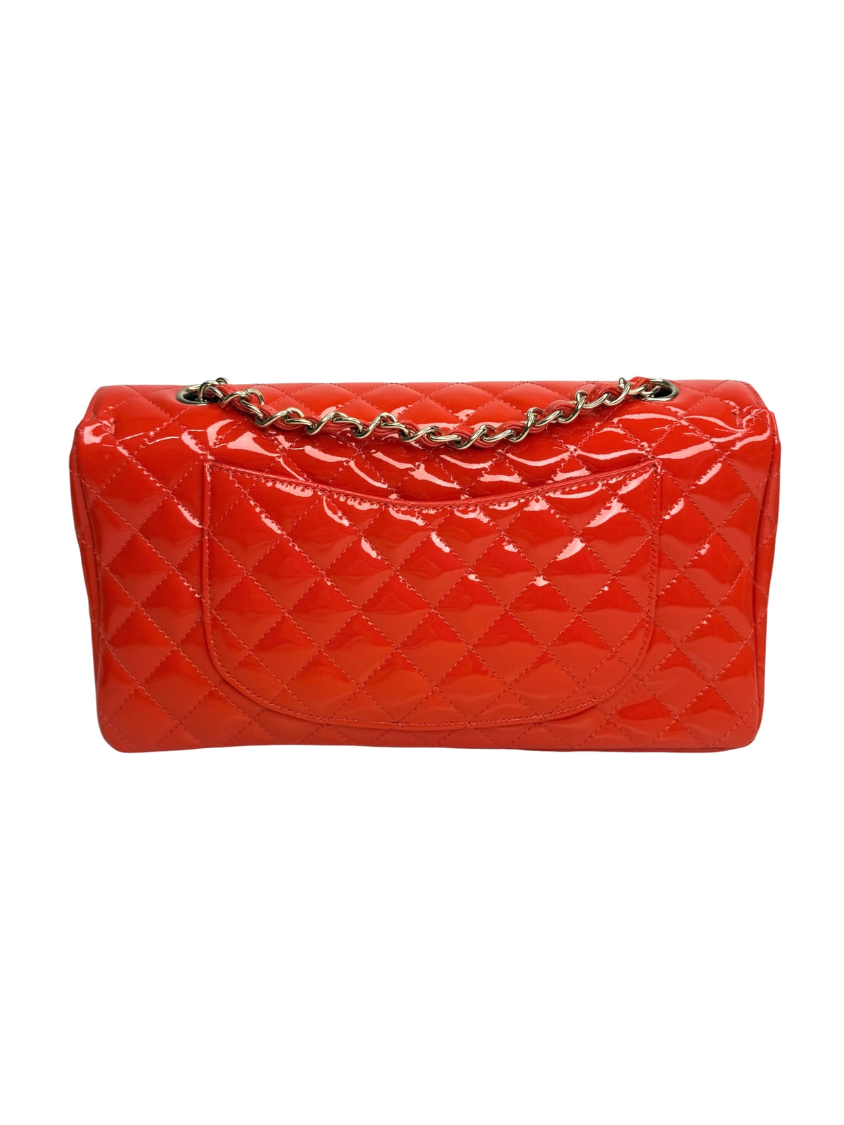 Chanel Patent Red Valentine Charm Medium Single Flap T9010