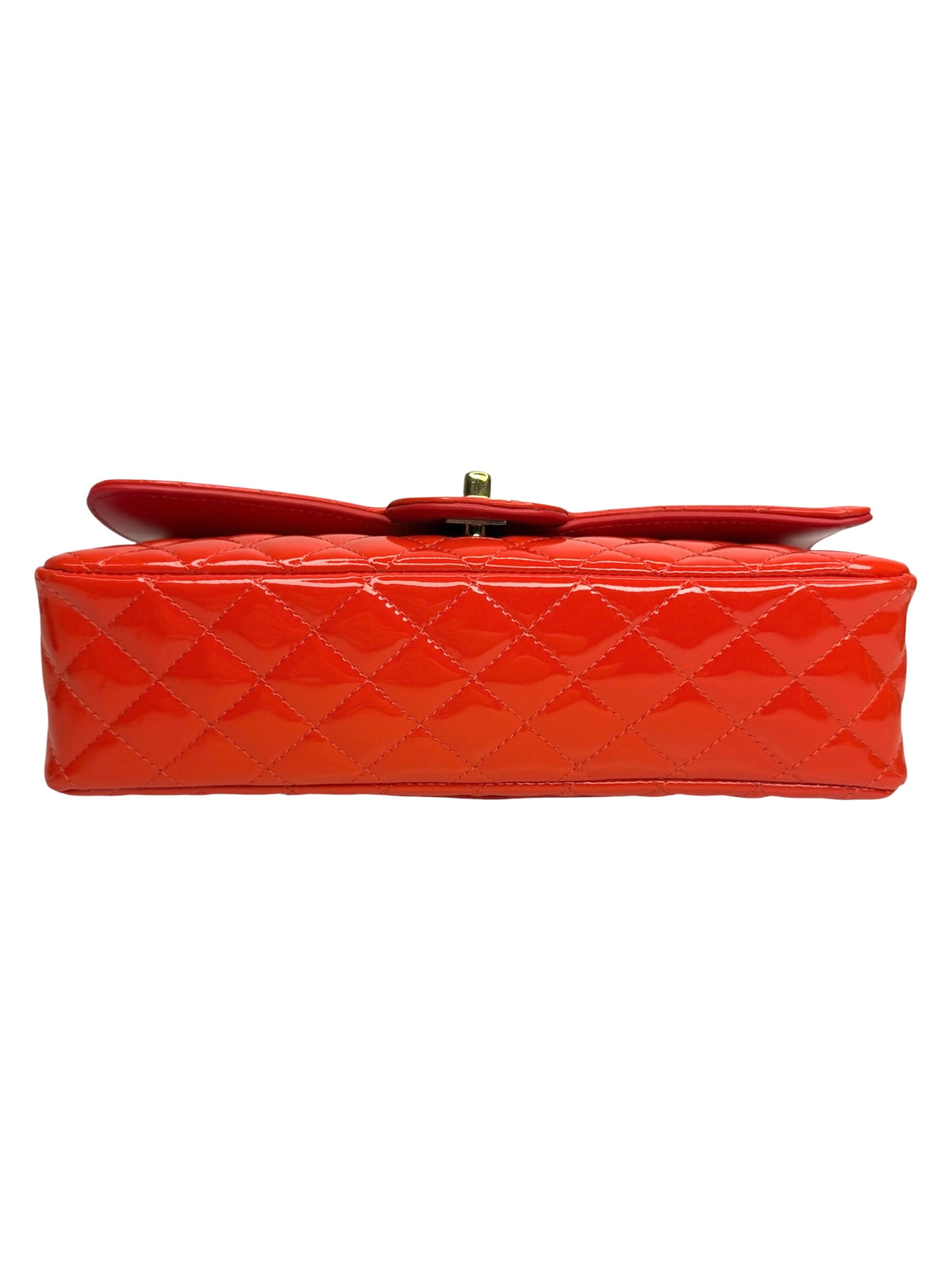 Chanel Patent Red Valentine Charm Medium Single Flap T9010