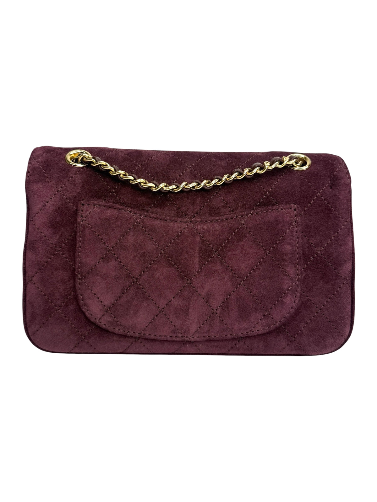 Chanel Burgundy Suede Mini Classic Double Flap T8999