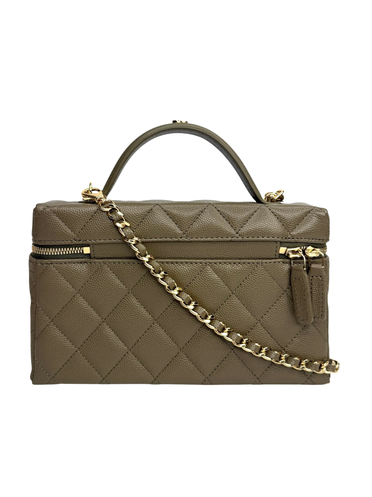 Chanel Caviar Slim Vanity Etoupe T8998