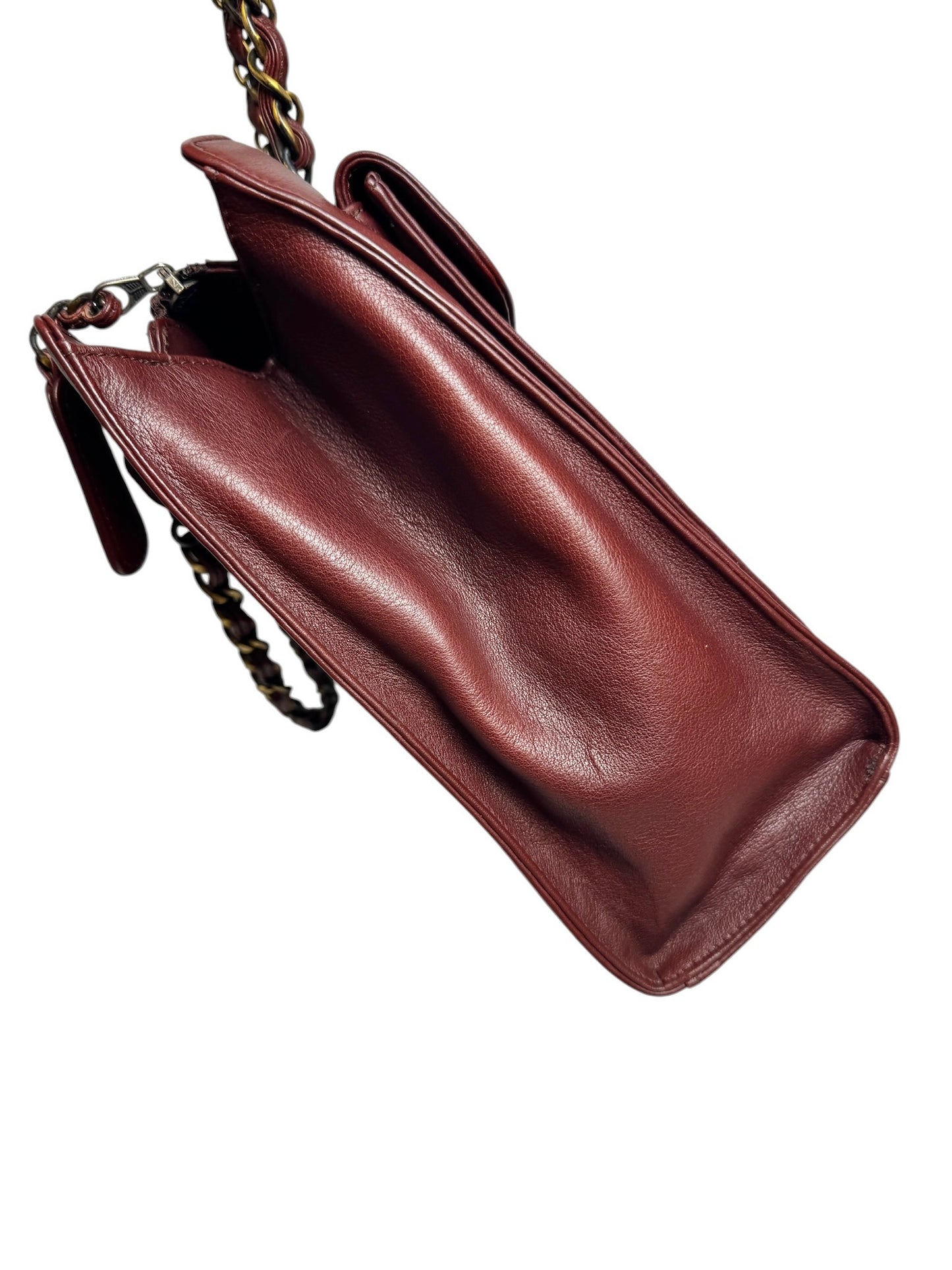 Chanel Vintage Front Pocket Tote Burgundy