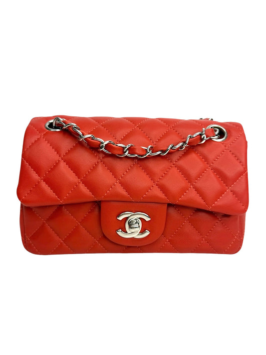 Chanel Mini Red Classic Single Flap SHW T9012