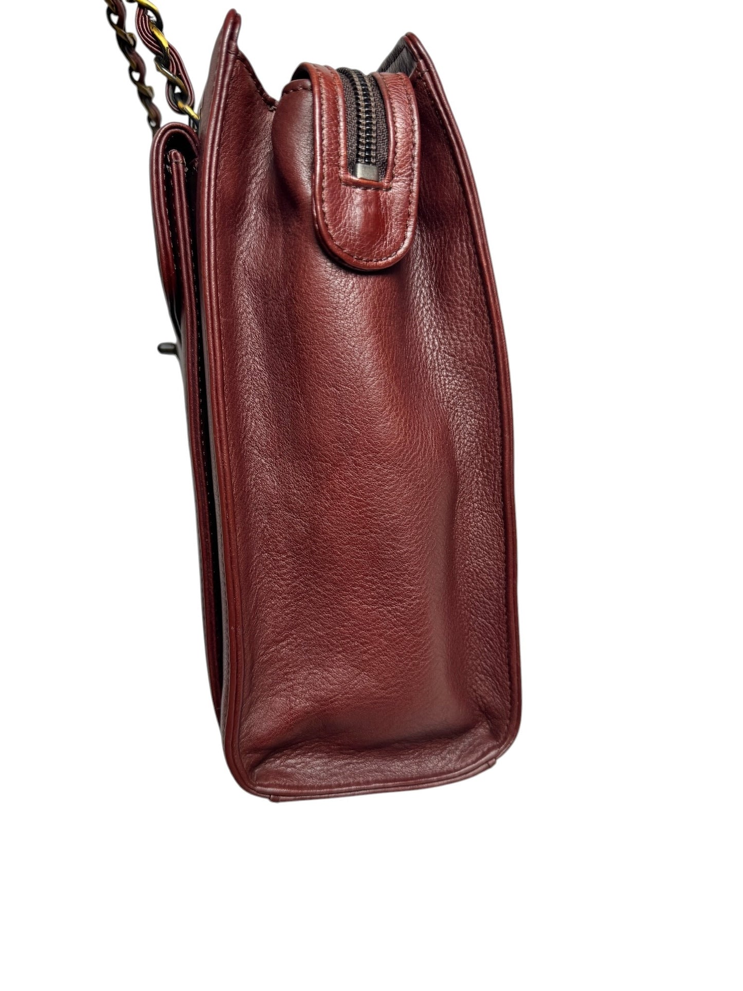 Chanel Vintage Front Pocket Tote Burgundy