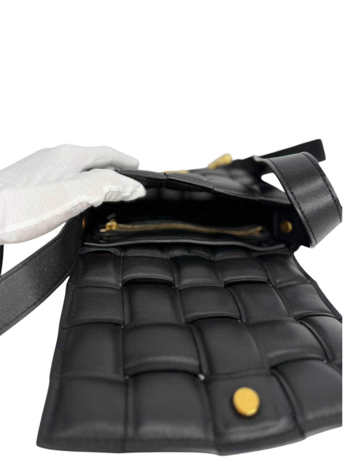 Bottega Veneta Black Padded Mini Cassette T9153