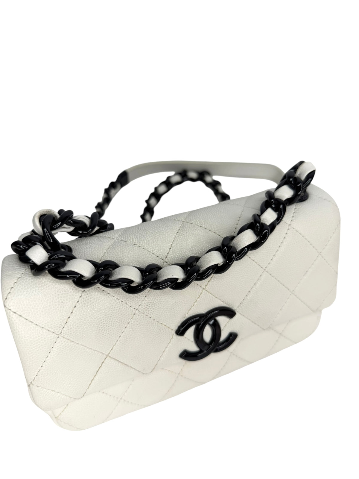 Chanel Quilted White Caviar My Everything Small Flap T9149