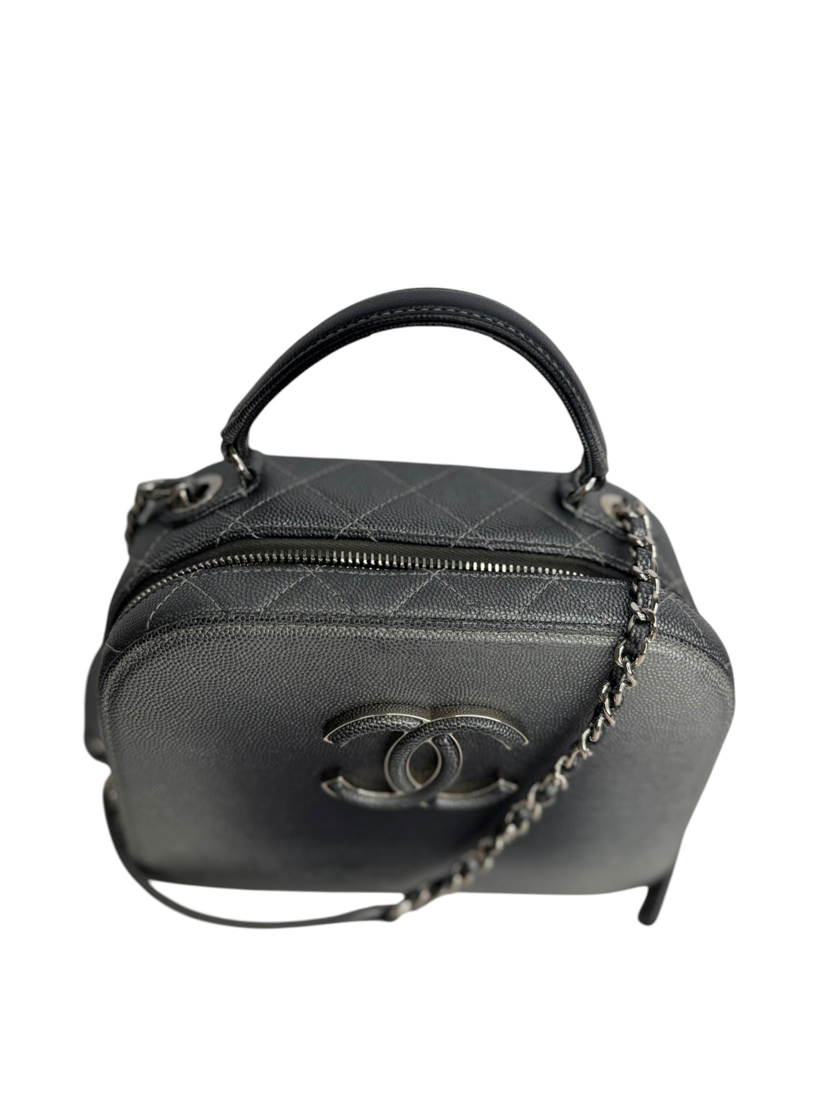 Chanel Metallic Caviar Small Coco Curve Vanity Bag T9170