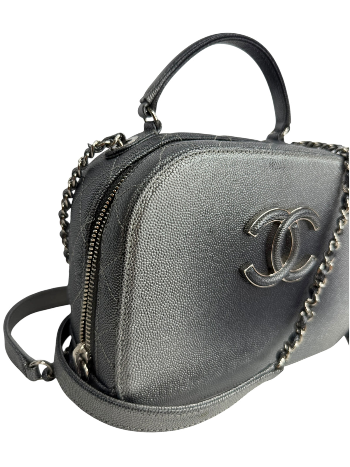 Chanel Metallic Caviar Small Coco Curve Vanity Bag T9170