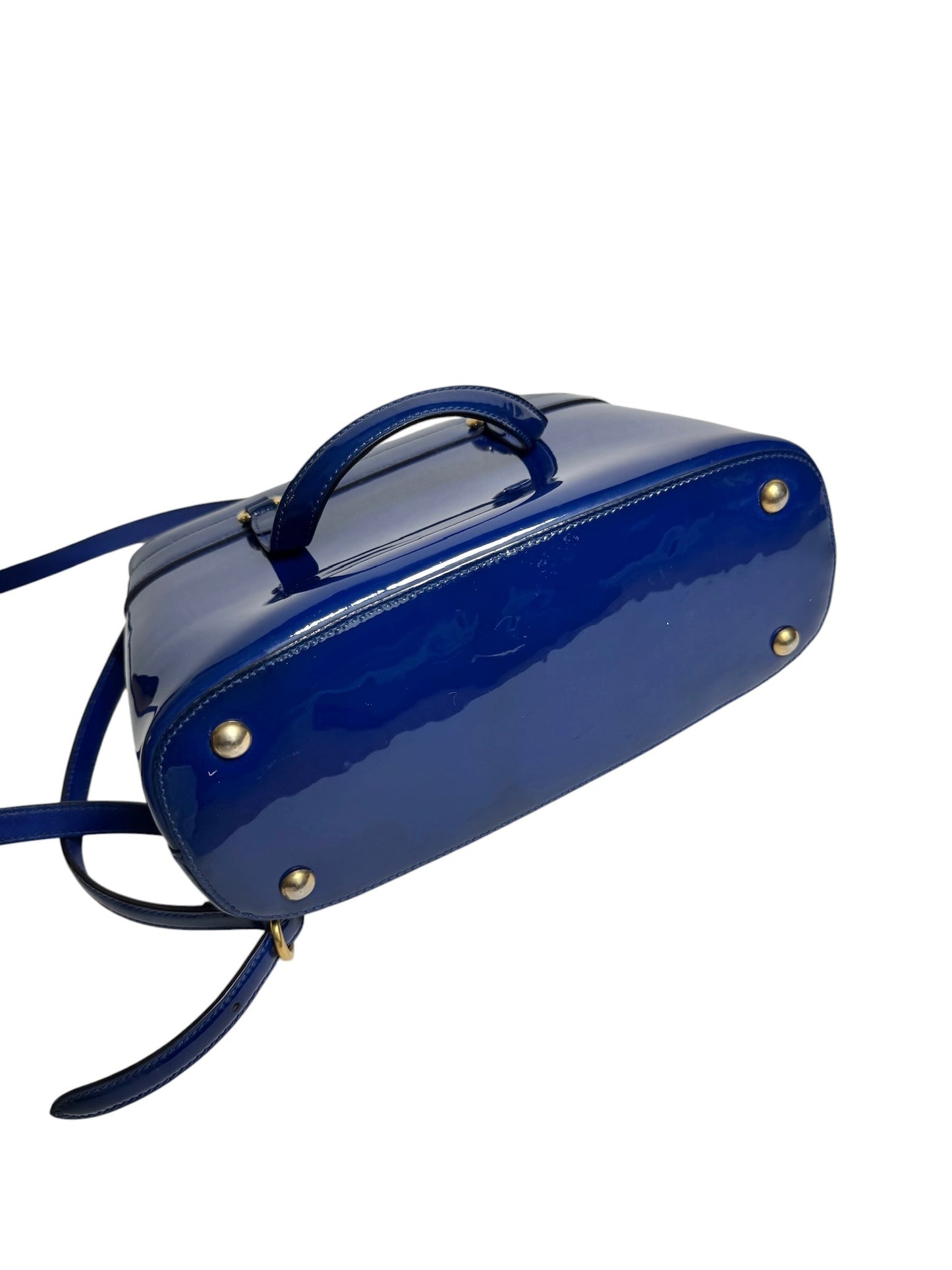 Gucci Patent Blue Bright Bit Tote Small