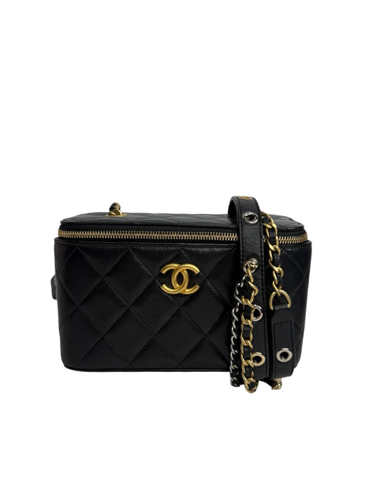 Chanel Black Quilted Punk Essentials Vanity Case T8212