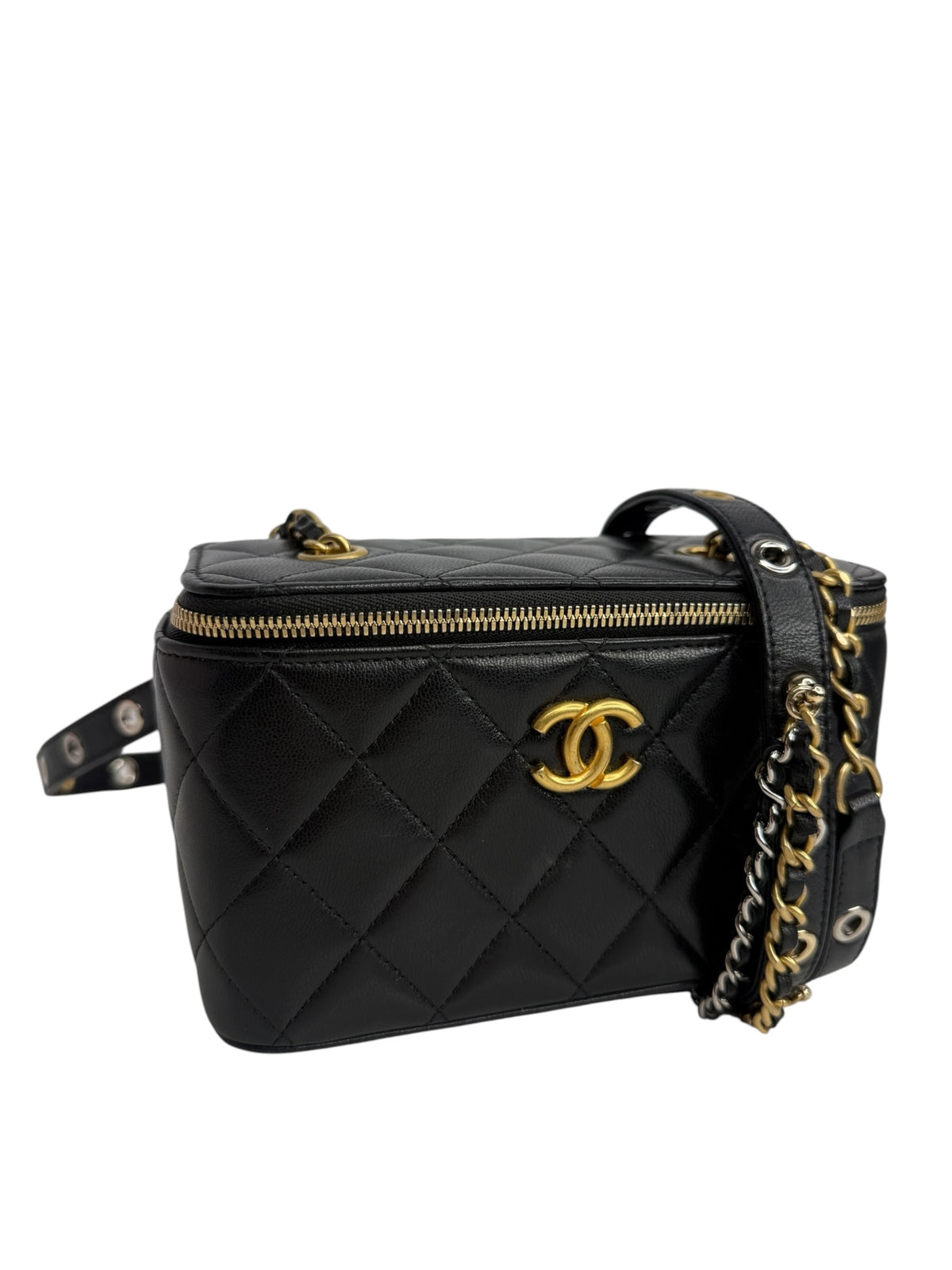 Chanel Black Quilted Punk Essentials Vanity Case T8212
