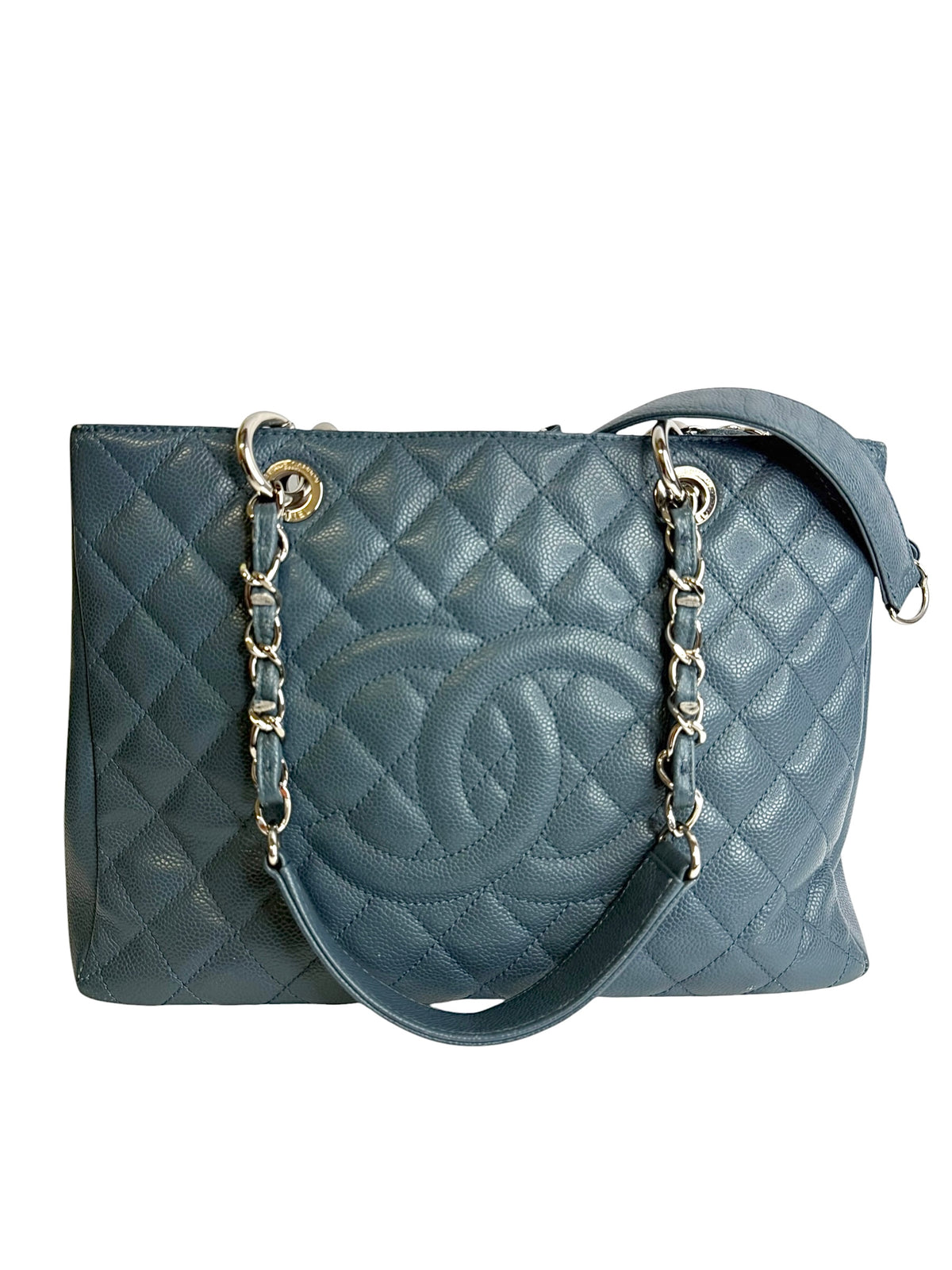 Chanel Blue Caviar Grand Shopping Tote SHW T9162