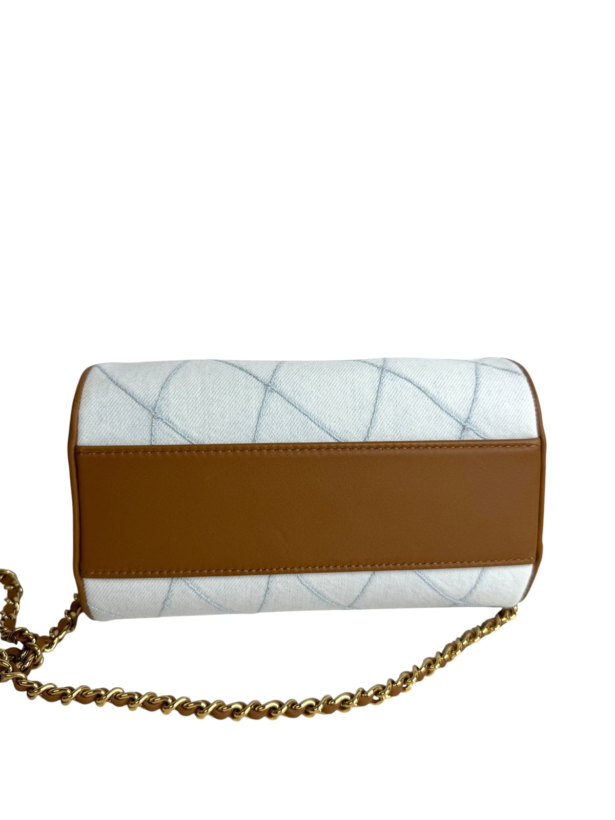 Chanel Coco Beach Mini Denim Bowling Bag T9239