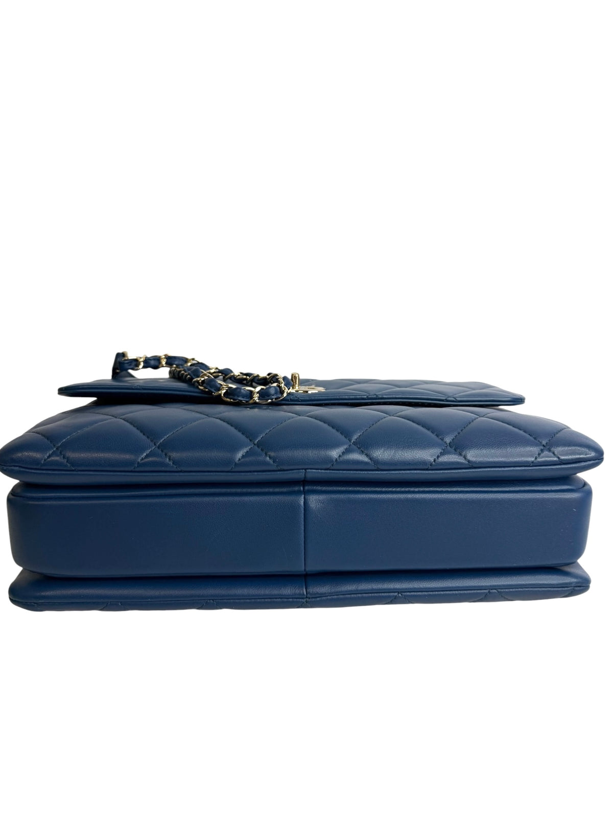 Chanel Medium Trendy CC Top Handle Blue Lambskin Bag T9185