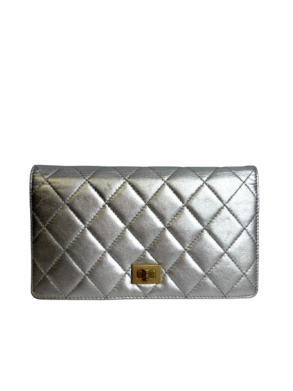 Chanel Silver Metallic Reissue Wallet T9176