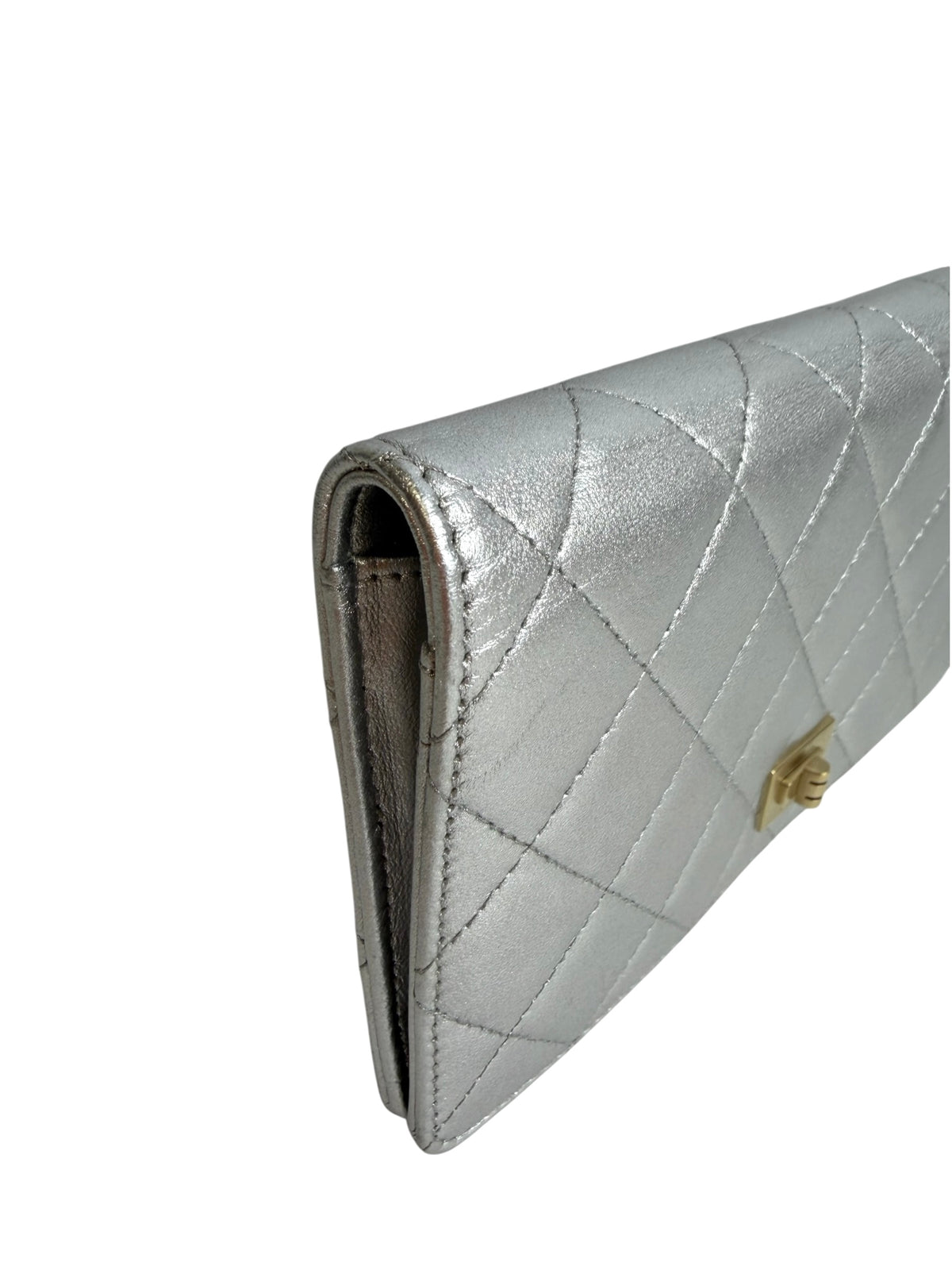 Chanel Silver Metallic Reissue Wallet T9176