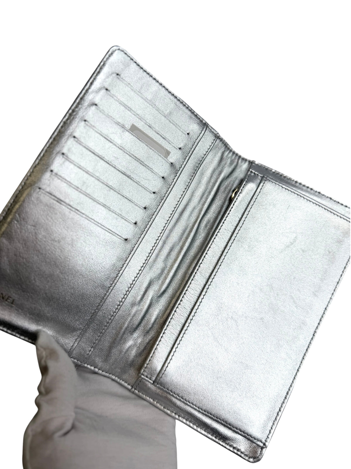 Chanel Silver Metallic Reissue Wallet T9176