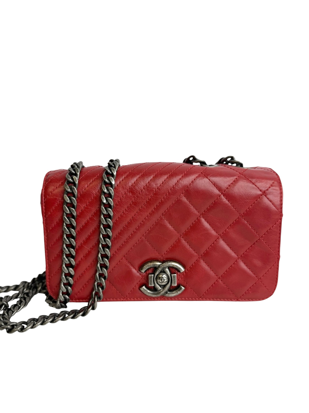 Chanel Coco Boy Red Flap T9173