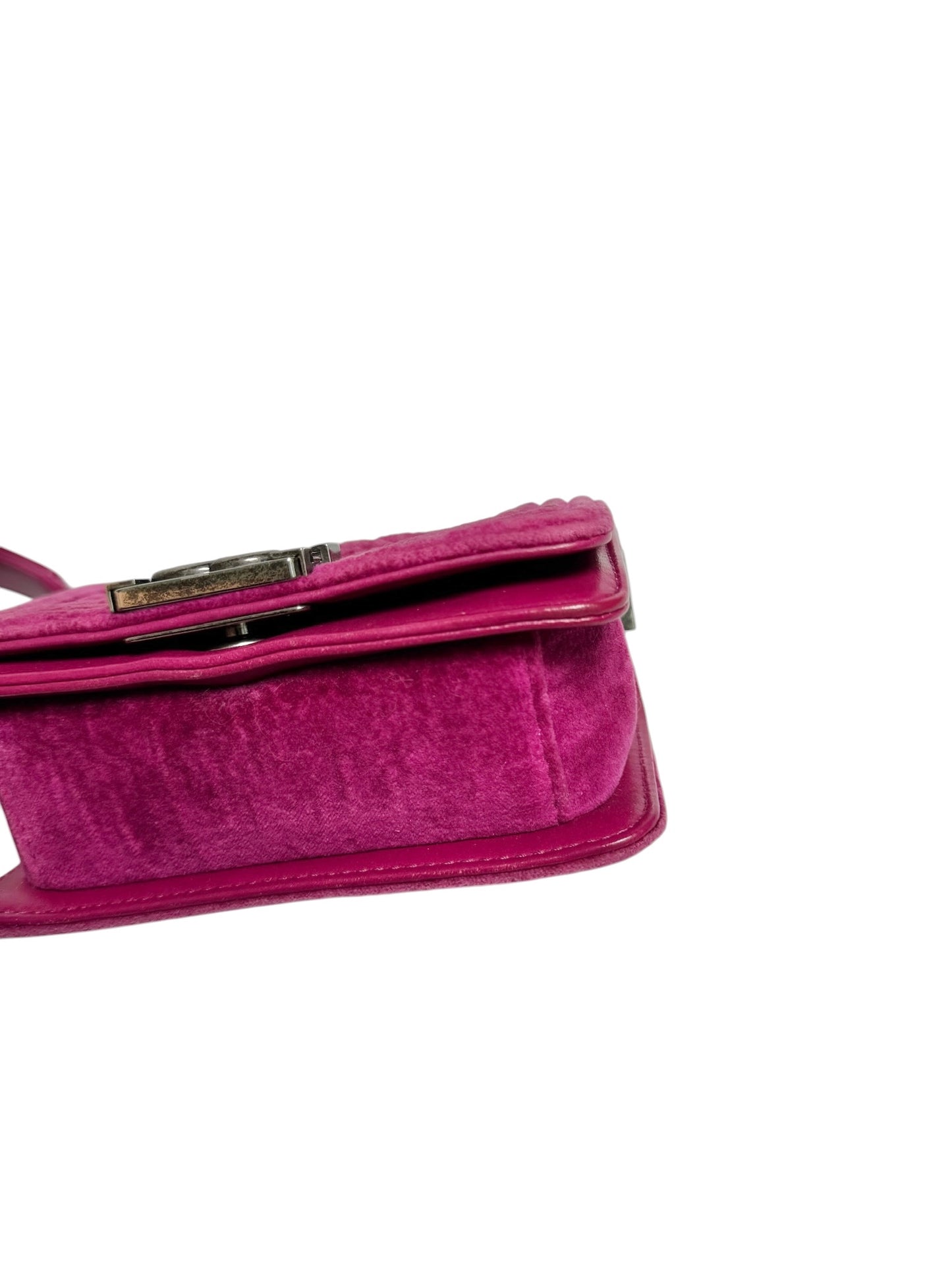 Chanel Mini Pink Velvet Boy Bag