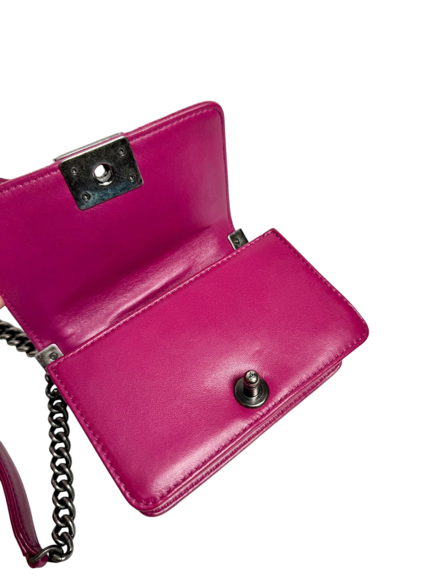 Chanel Mini Pink Velvet Boy Bag