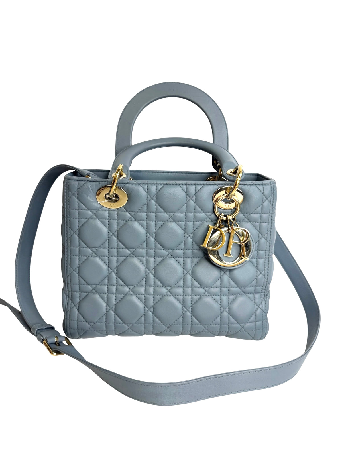 Dior Medium Dusty Blue Lady Dior GHW T9175