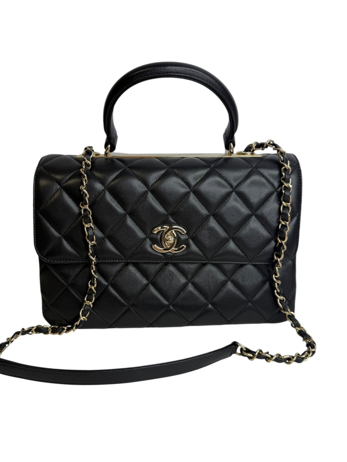 Chanel Medium Black Top Handle Trendy CC T9104
