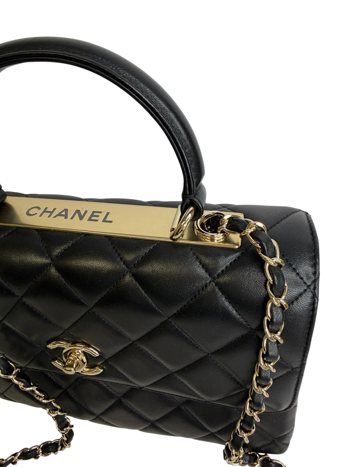 Chanel Medium Black Top Handle Trendy CC T9104