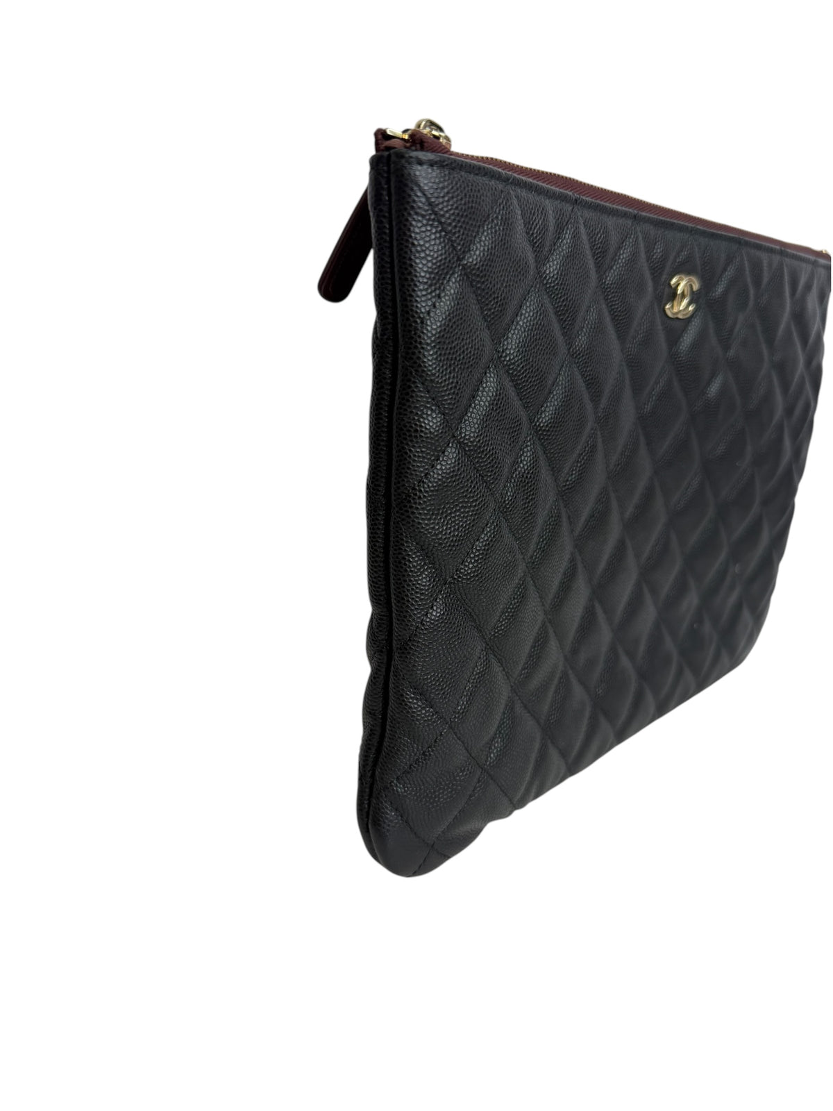 Chanel Black Caviar Medium O Case T9168