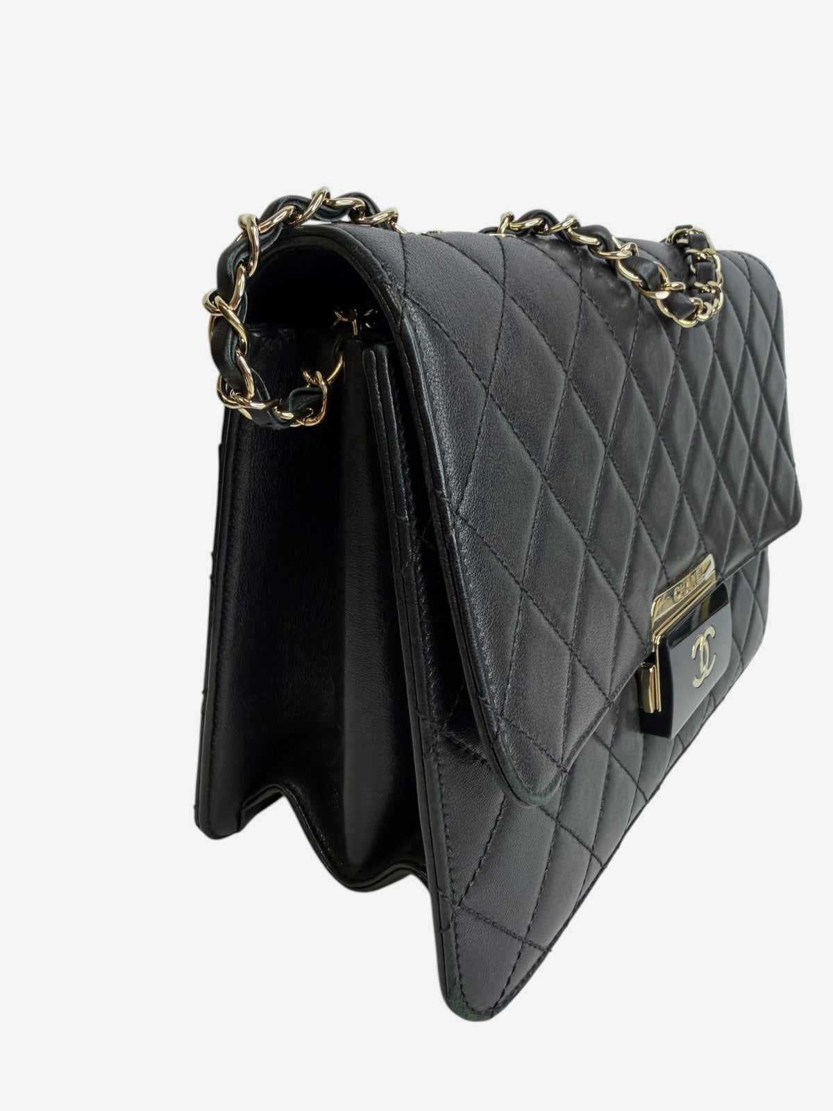 Chanel Black Sheepskin Large Beauty Lock Flap T9151