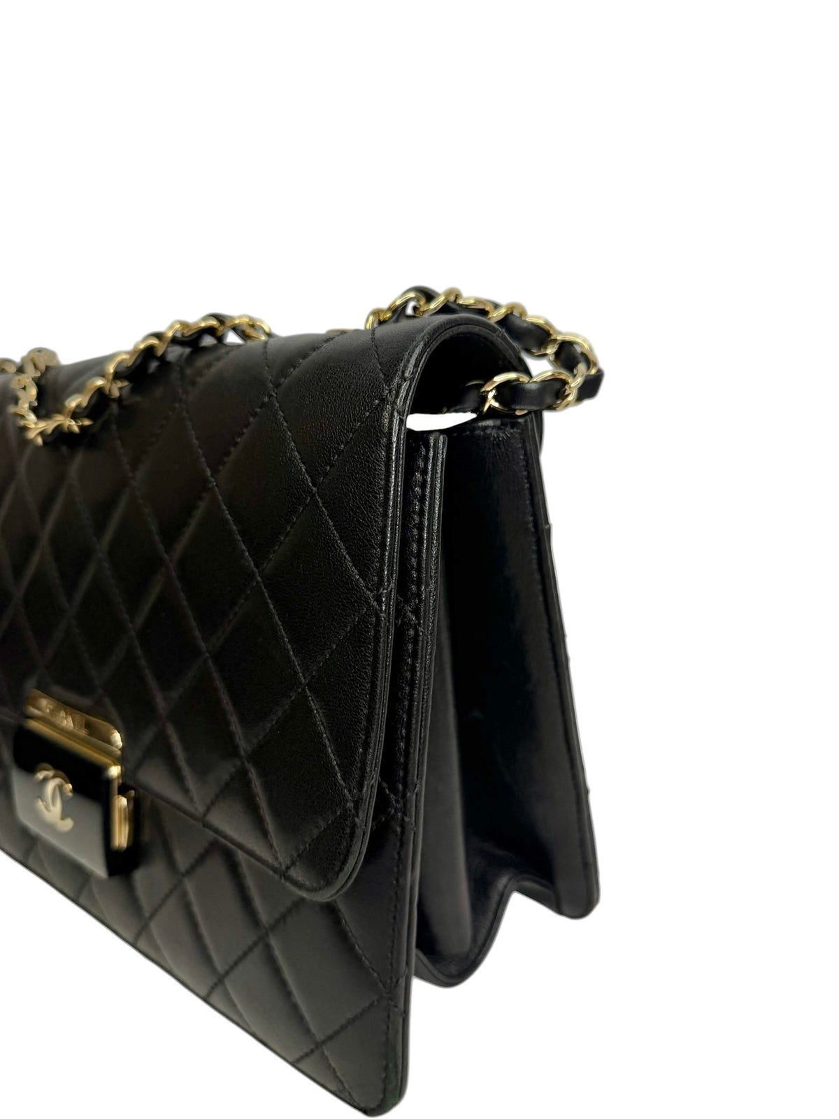 Chanel Black Sheepskin Large Beauty Lock Flap T9151