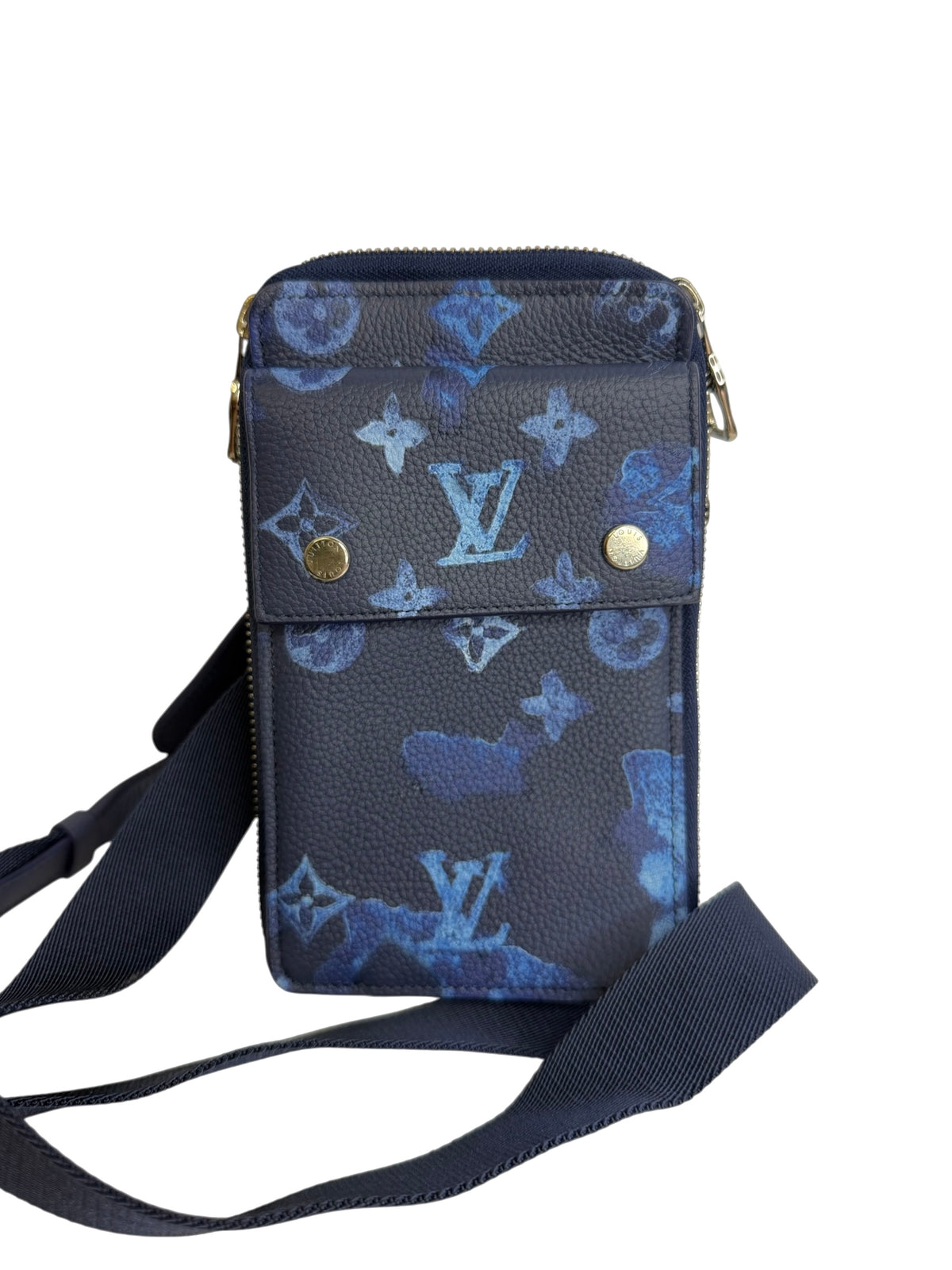 Louis Vuitton Blue Ink Watercolor Phone Pouch T9179