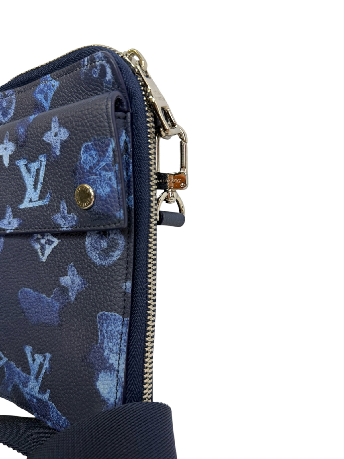 Louis Vuitton Blue Ink Watercolor Phone Pouch T9179