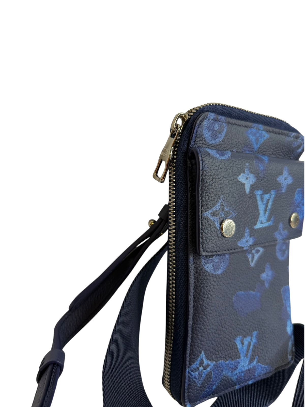 Louis Vuitton Blue Ink Watercolor Phone Pouch T9179