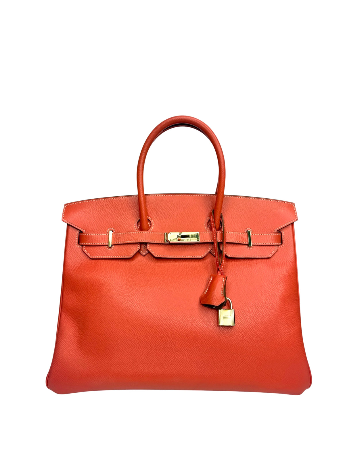 Hermes Birkin 35 Orange Poppy Gold Hardware T8982
