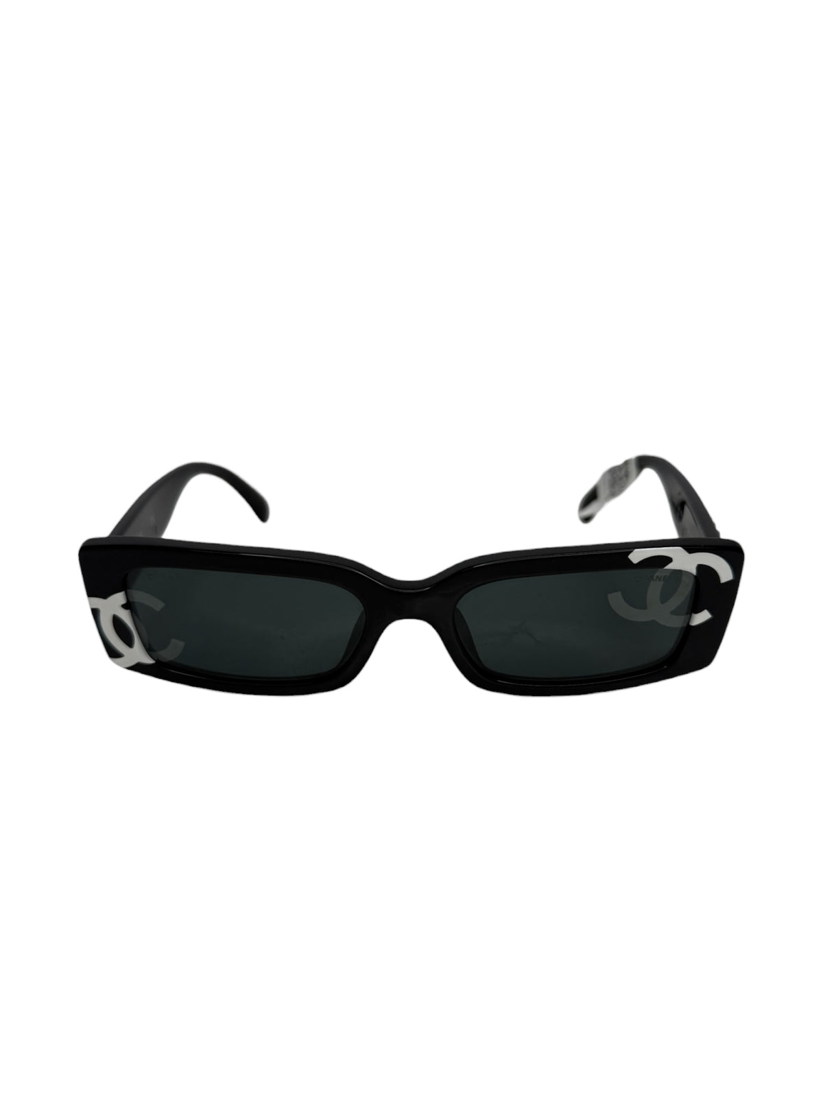 Chanel White CC Sunglasses Black T9030