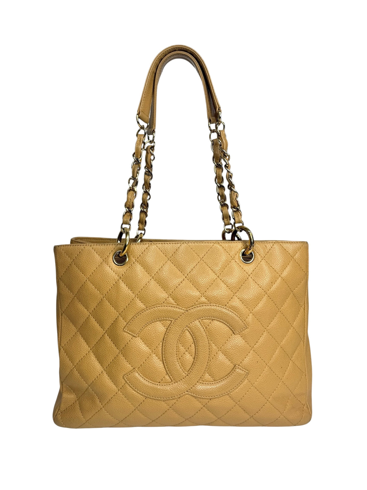Chanel Beige Caviar Grand Shopping Tote GHW T9053