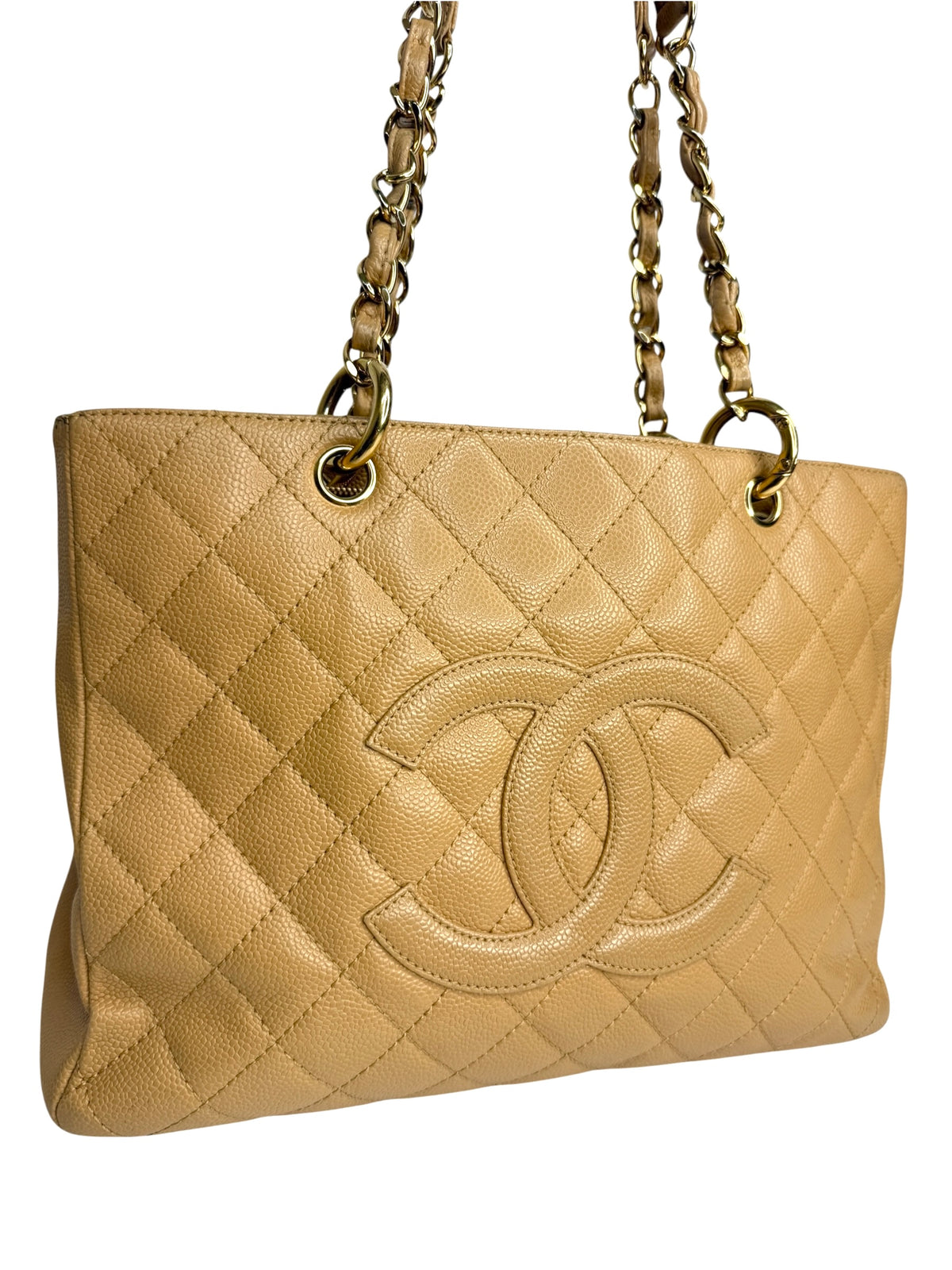 Chanel Beige Caviar Grand Shopping Tote GHW T9053