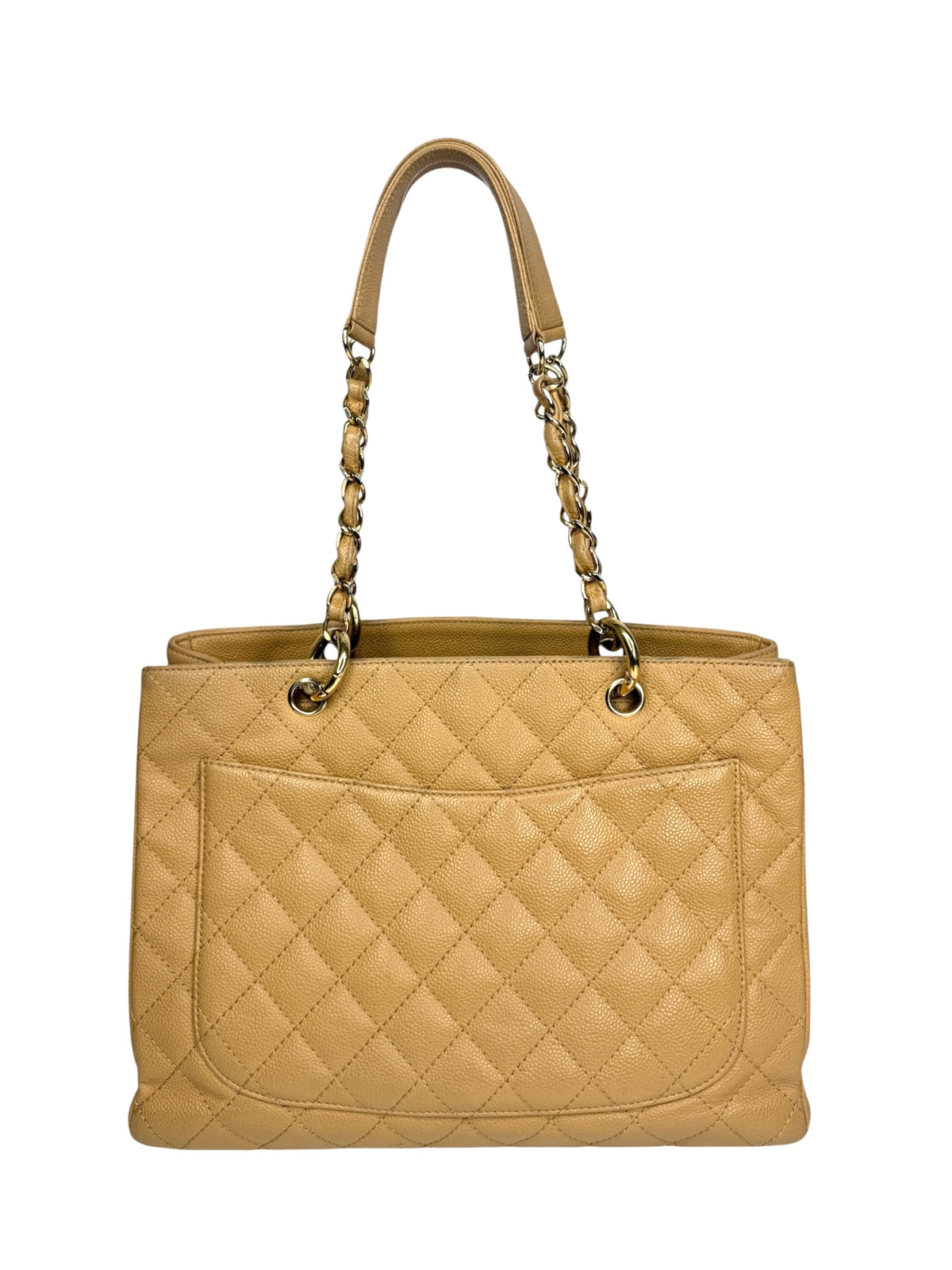 Chanel Beige Caviar Grand Shopping Tote GHW T9053