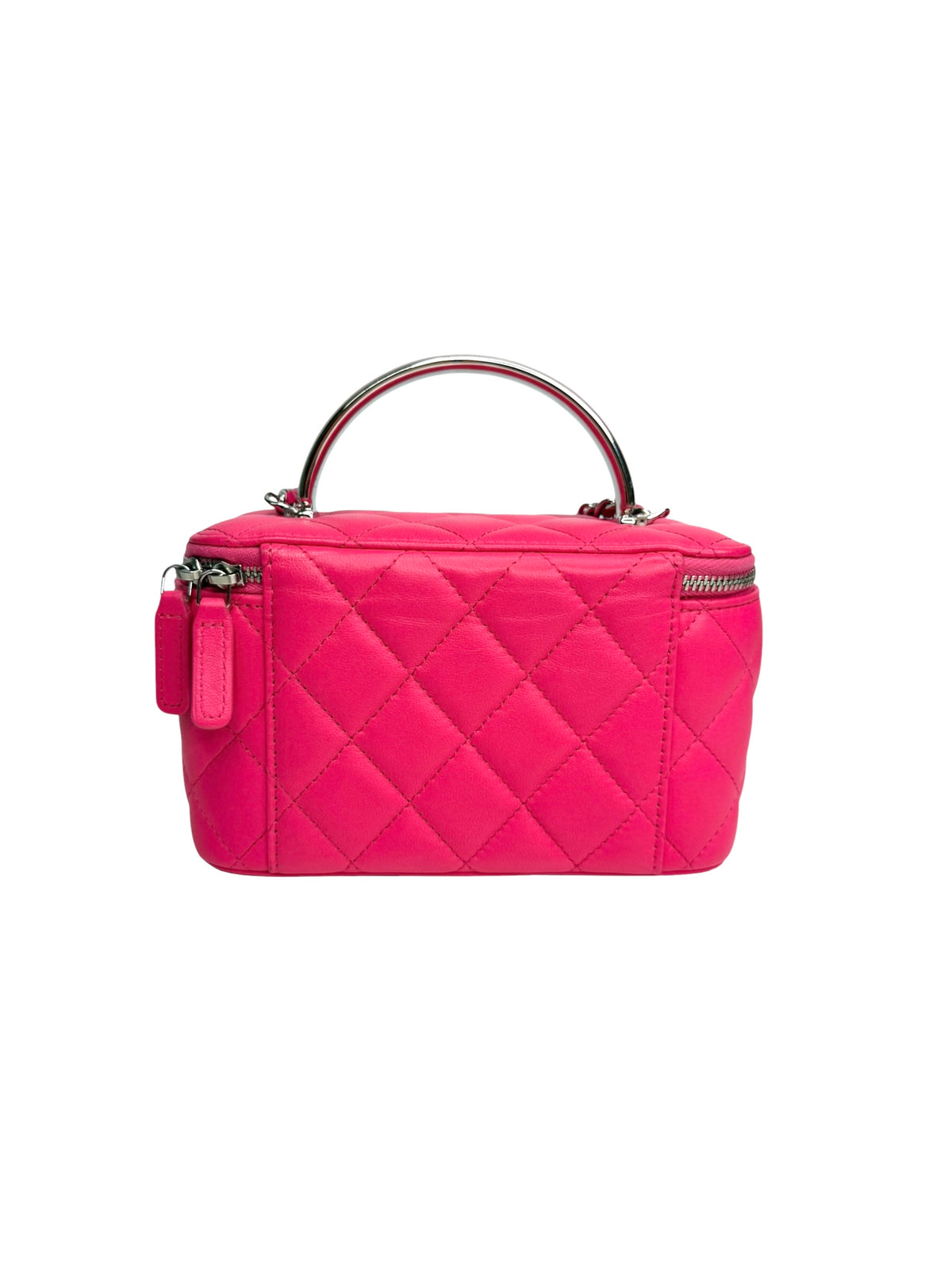 Chanel Hot Pink Lambskin Small Top Handle Vanity T9188