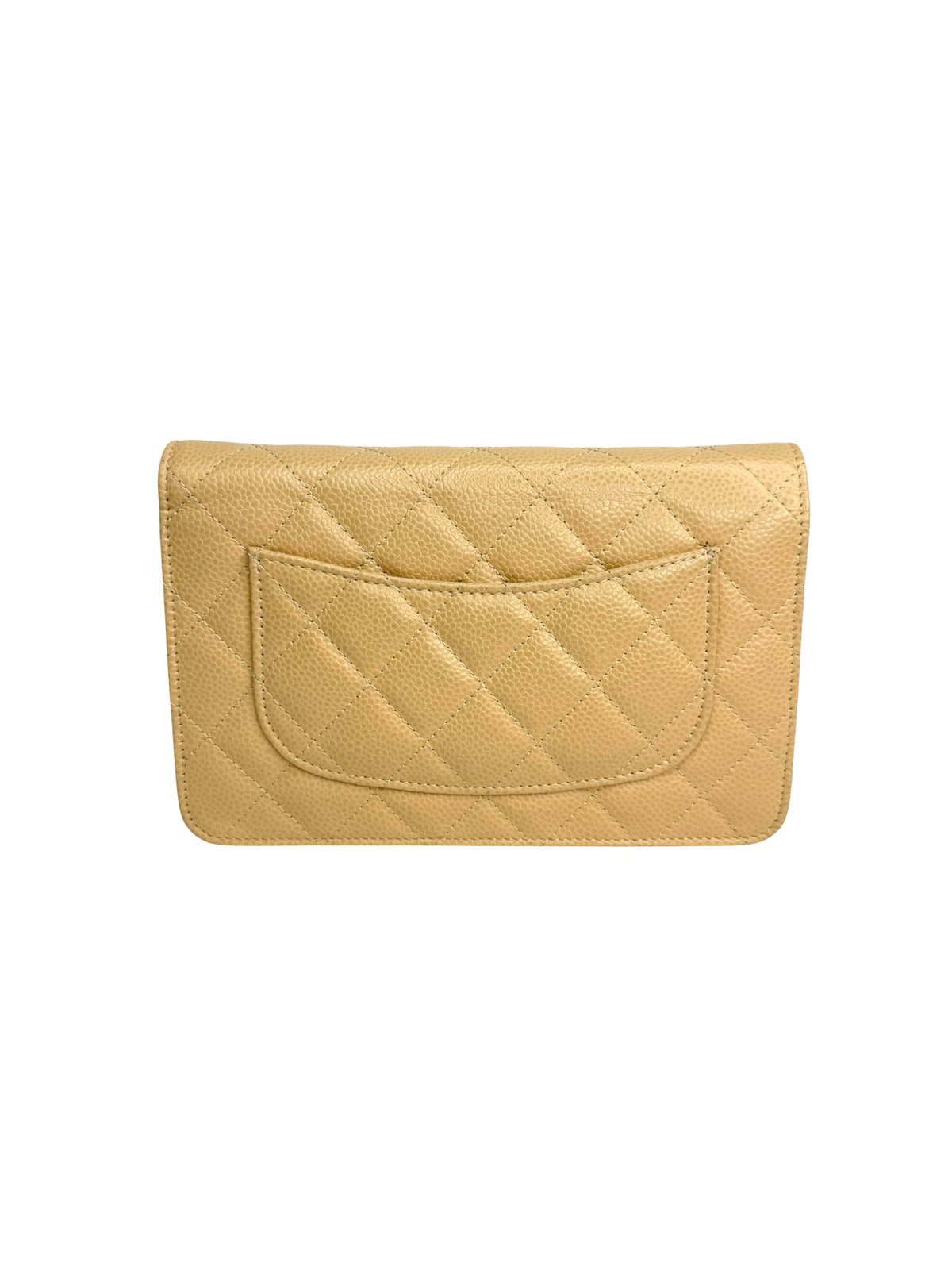 Chanel Beige Caviar Wallet On Chain Flap T9193
