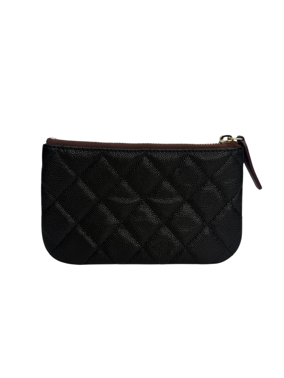 Chanel Black Caviar Mini O Case Pouch T9058