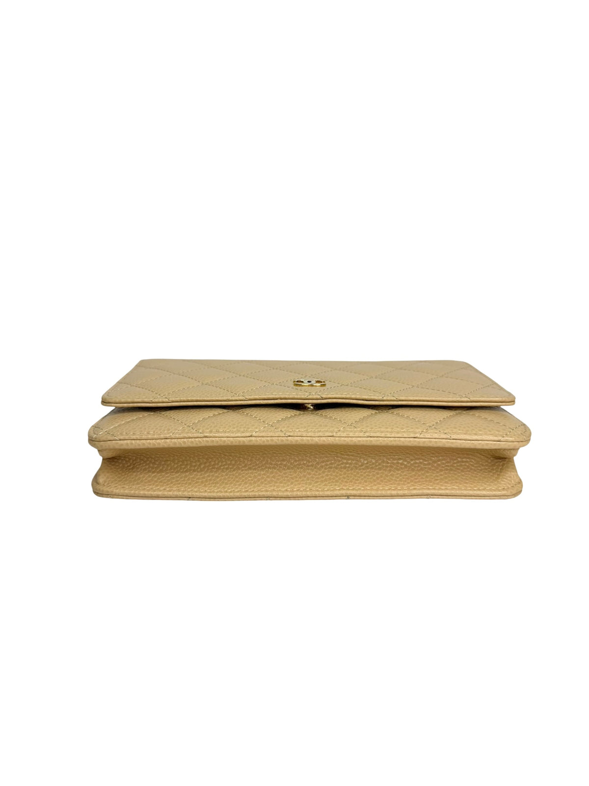 Chanel Beige Caviar Wallet On Chain Flap T9193