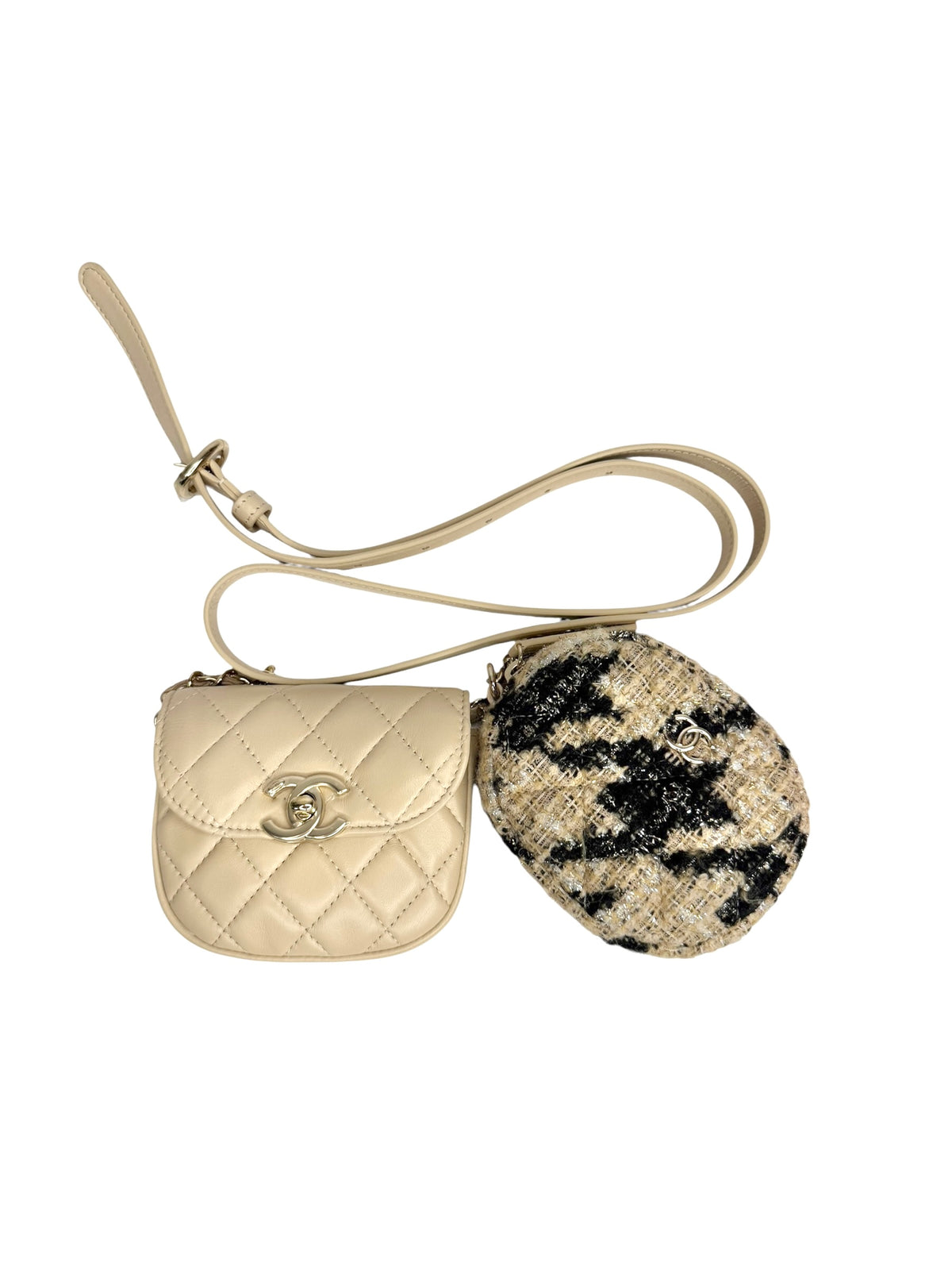 Chanel Multi Pouch Waist Bag Beige T9250