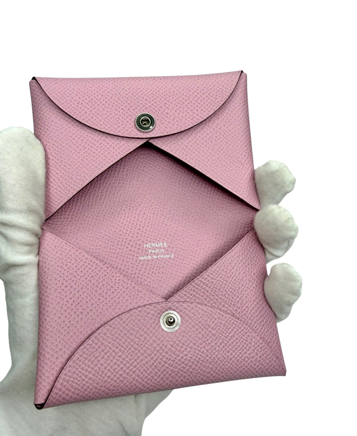 Hermes Calvi Duo Card Holder Mauve Sylvestre T9231